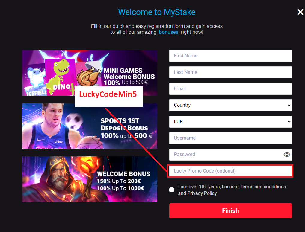 mystake lucky promo code