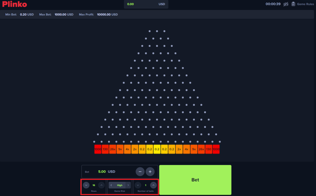 Como apanhar uma grande vitória no jogo Plinko