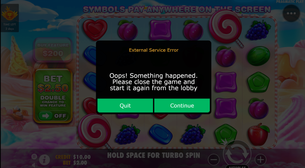 slots error mystake