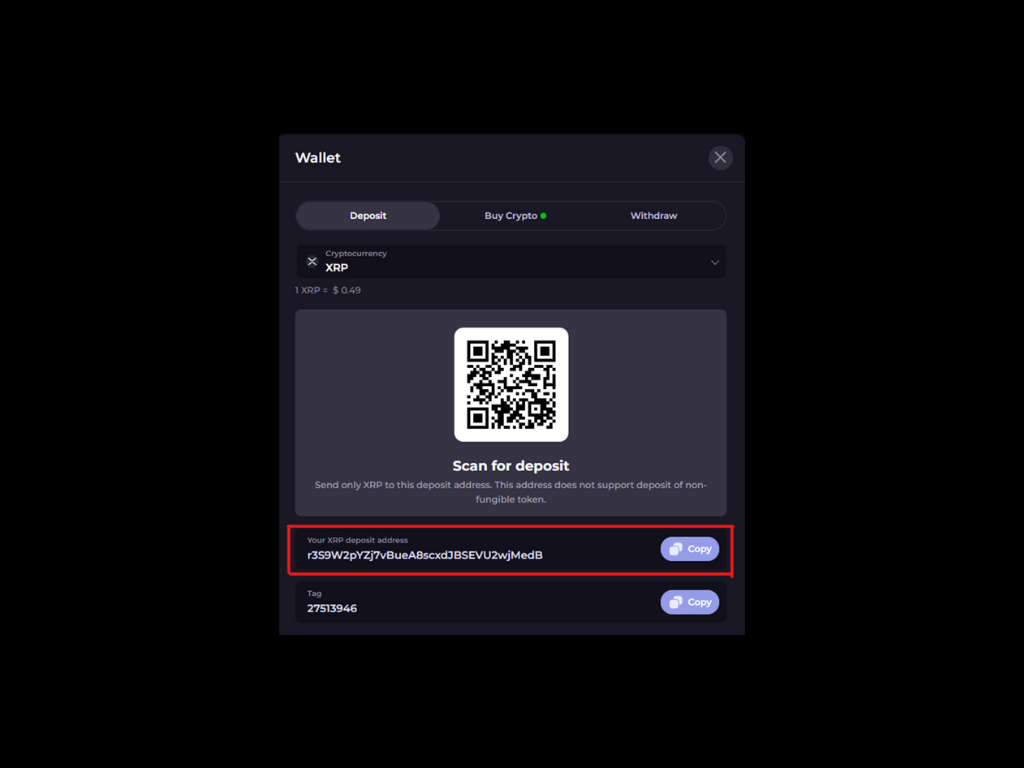 CryptoLeo Deposit Address 