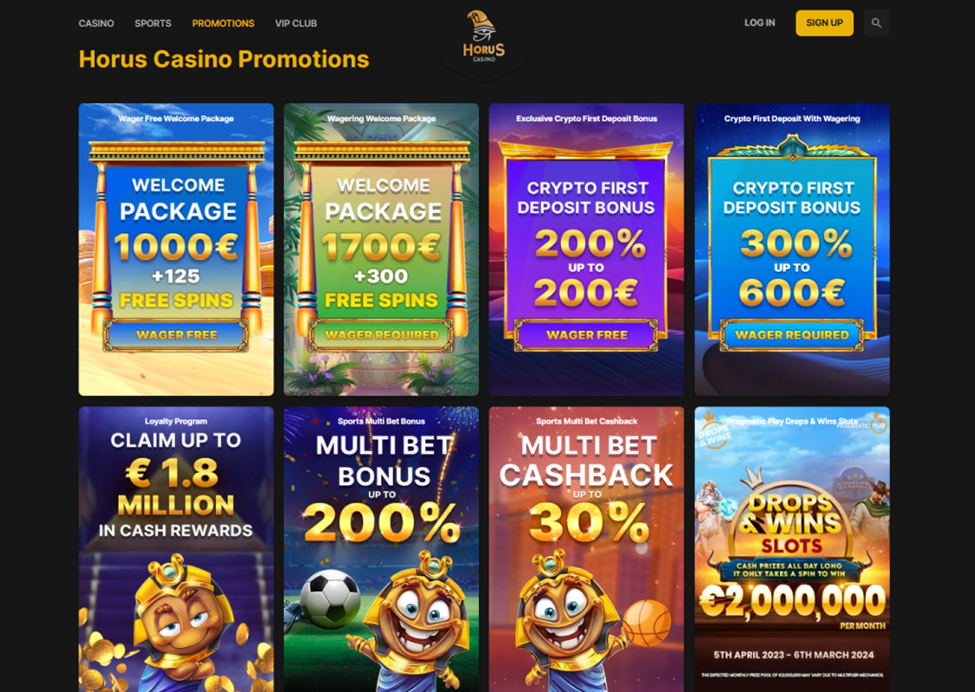 Horus casino Promotions