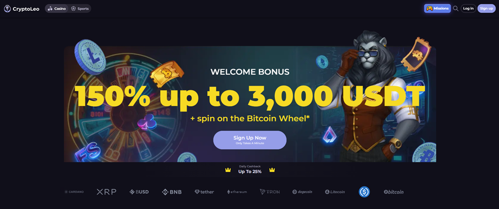 Bonuses at CryptoLeo Online Casino